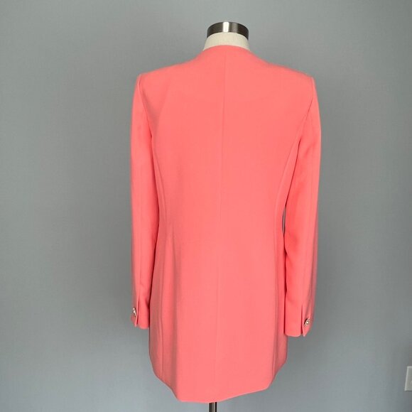 Karl Lagerfeld Womens Long Sleeve Topper Coat Peach Coral Jewel Button size 10 - Picture 8 of 16